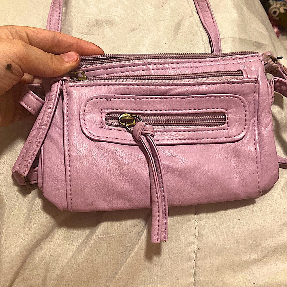 Muda Girls lavender colored cross-over purse